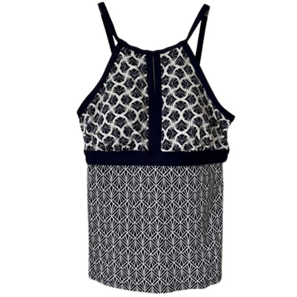 Lands' End Swim Lands End Navywhite Chlorine Resistant Keyhole